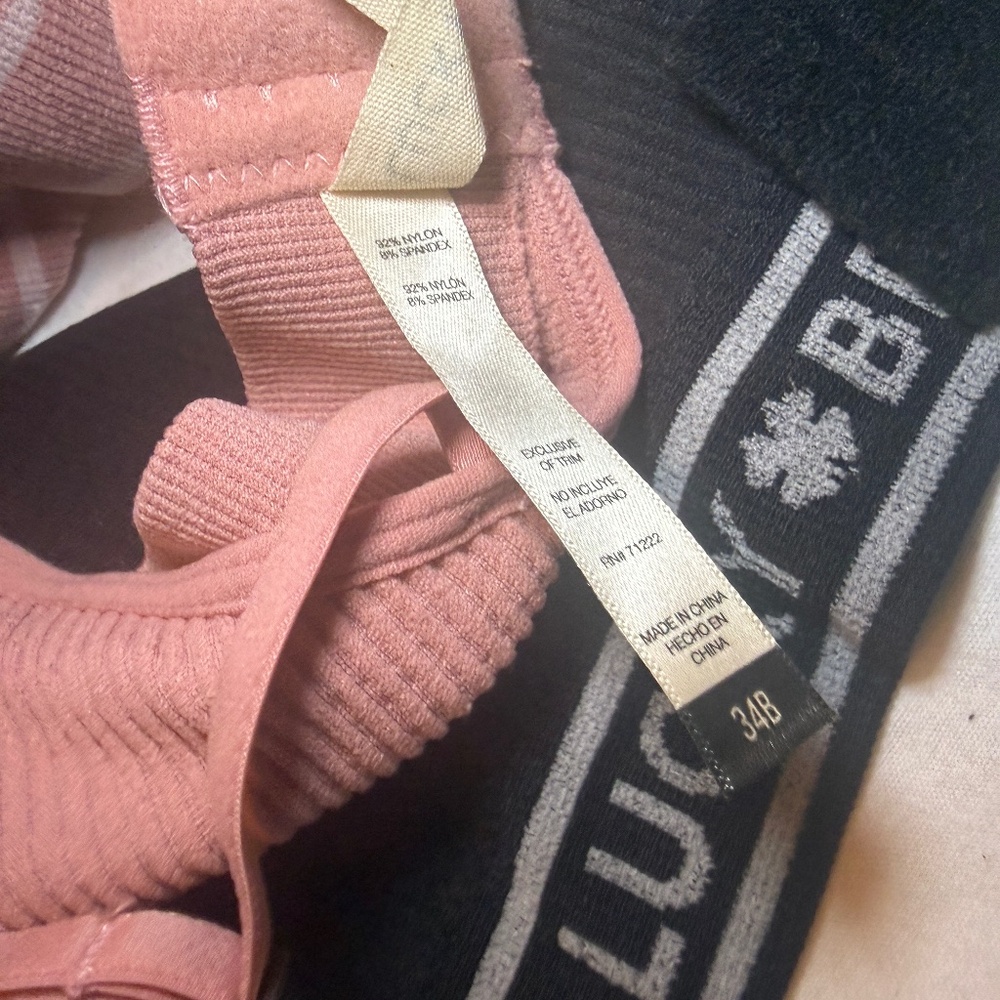 Buy as a bundle LUCKY BRAND set of 2 Bras blue color and pink size 34B RN 71222 - Picture 9 of 9
